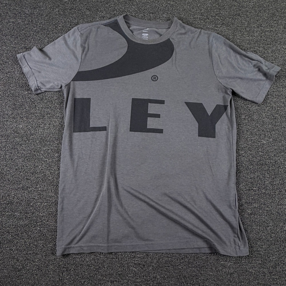 Oakley T-Shirt Mens Small Hydrolix Regular Fit Gray Graphic Tee Logo 1253